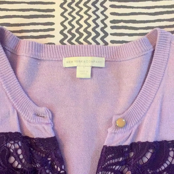 New York & Co purple 3/4 sleeve cardigan - Picture 5 of 8